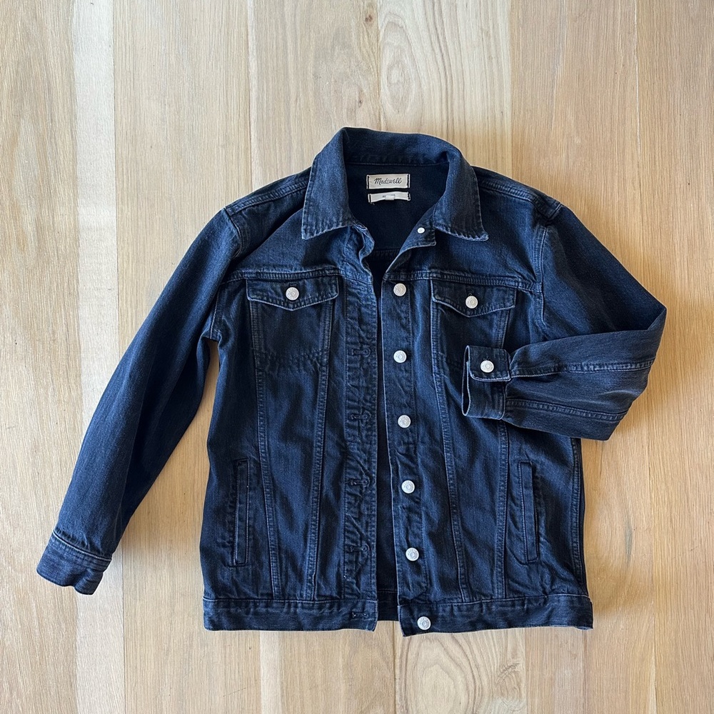MADEWELL Oversized Jean Jacket in Black S